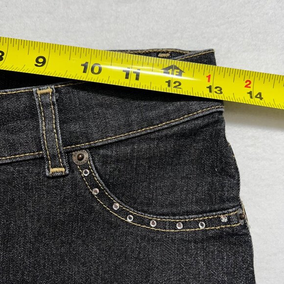 Shakers Women's Embellished Straight Stretch Black Denim Jeans Sz 29x33 Mid Rise - Picture 9 of 12